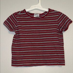 Vintage Disney Red and Blue Striped Kids Tee